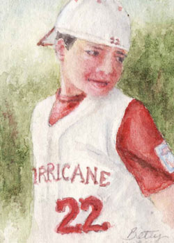 3rd Place - "Boy of Summer" by  Betty Willmore, Madison WI - Watercolor
